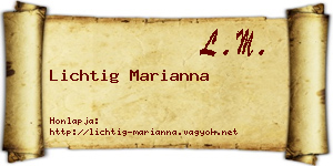 Lichtig Marianna névjegykártya